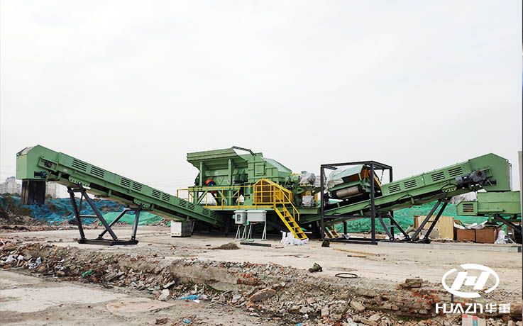 建筑垃圾破碎機工作現場實拍