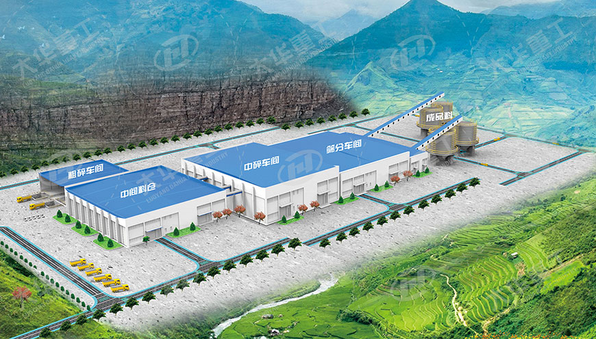 江西九江硅石時產2000噸EPC項目生產線 - 生產線三維圖