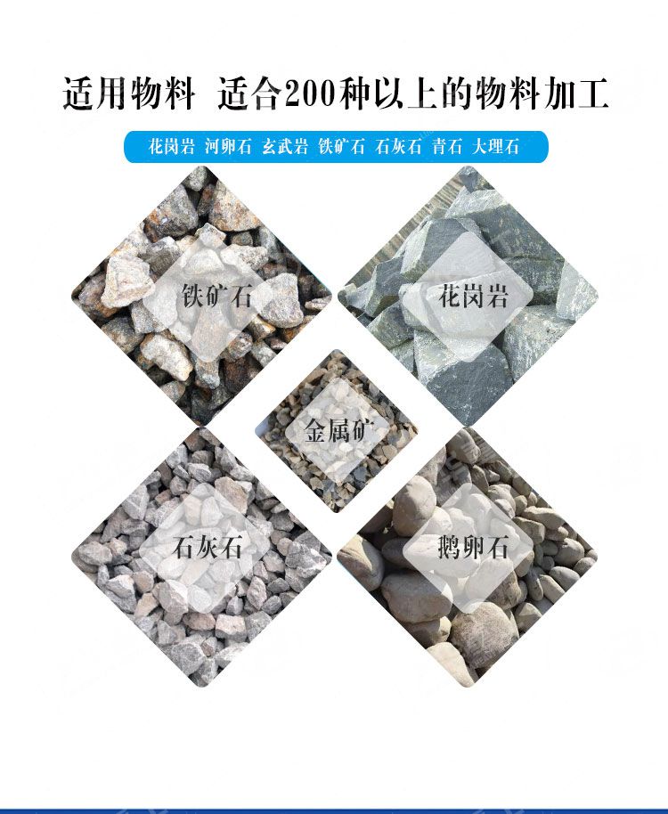 立式沖擊破碎機適用物料